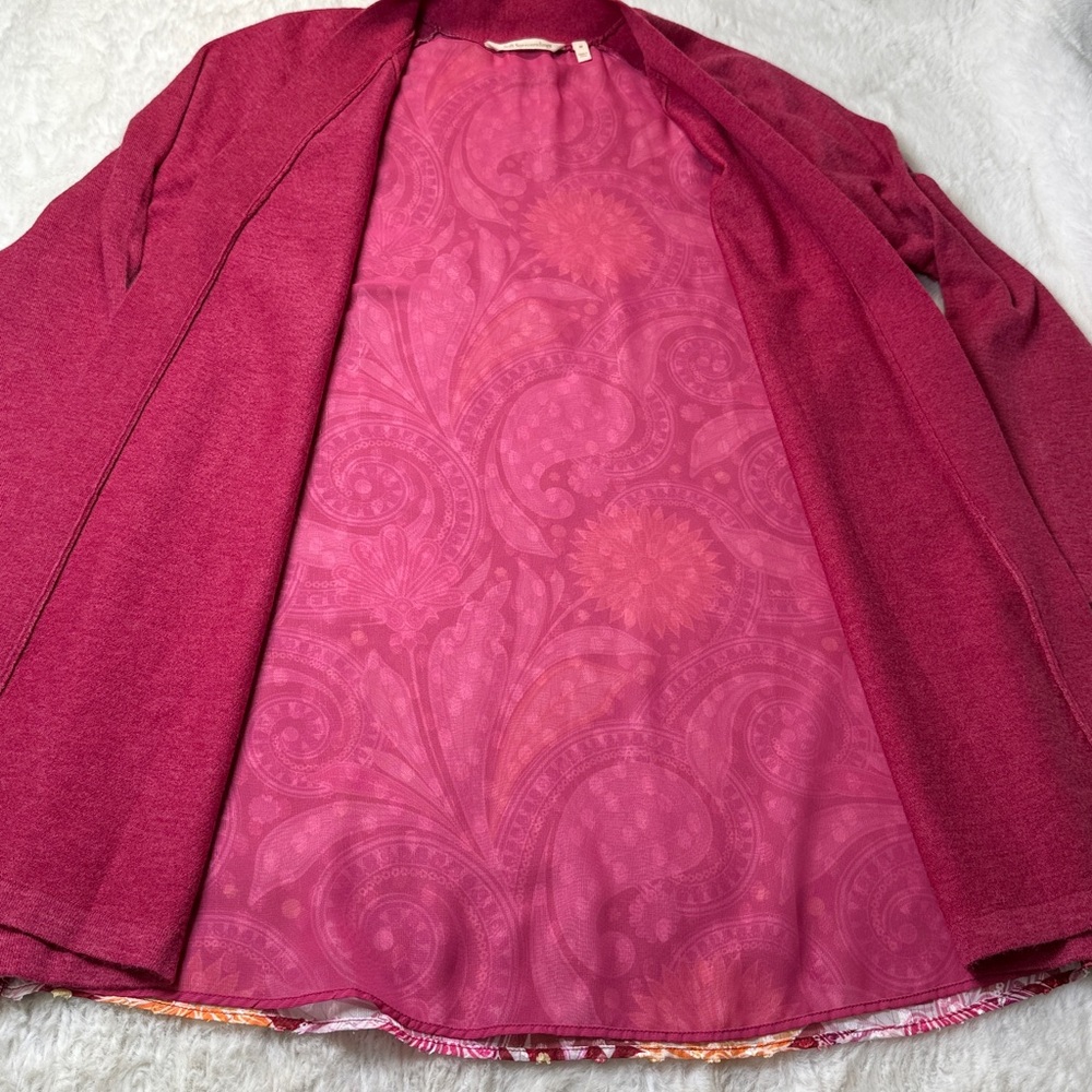 Soft‎ Surroundings Mesa Mirage Open Knit Cardigan M Paisley Lightweight Relaxed - Picture 11 of 16